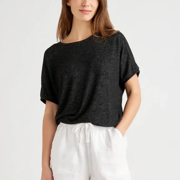 NEW QUINCE Brushed Short Sleeve Lounge Tee Size: XS - Picture 2 of 6